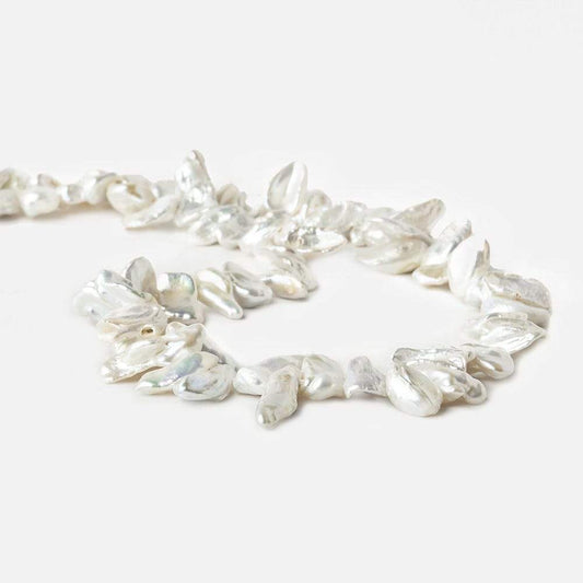 Silvery White Top Drill Keshi Freshwater Pearl