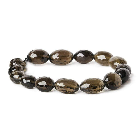 Smoky Quartz Straight Drilled Faceted Oval