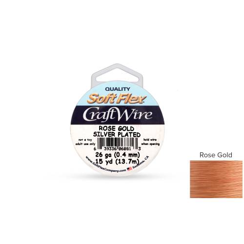 Soft Flex Craft Wire Non-Tarnish Rose-Gold Finish 26 Gauge 15 Yards - 45ft