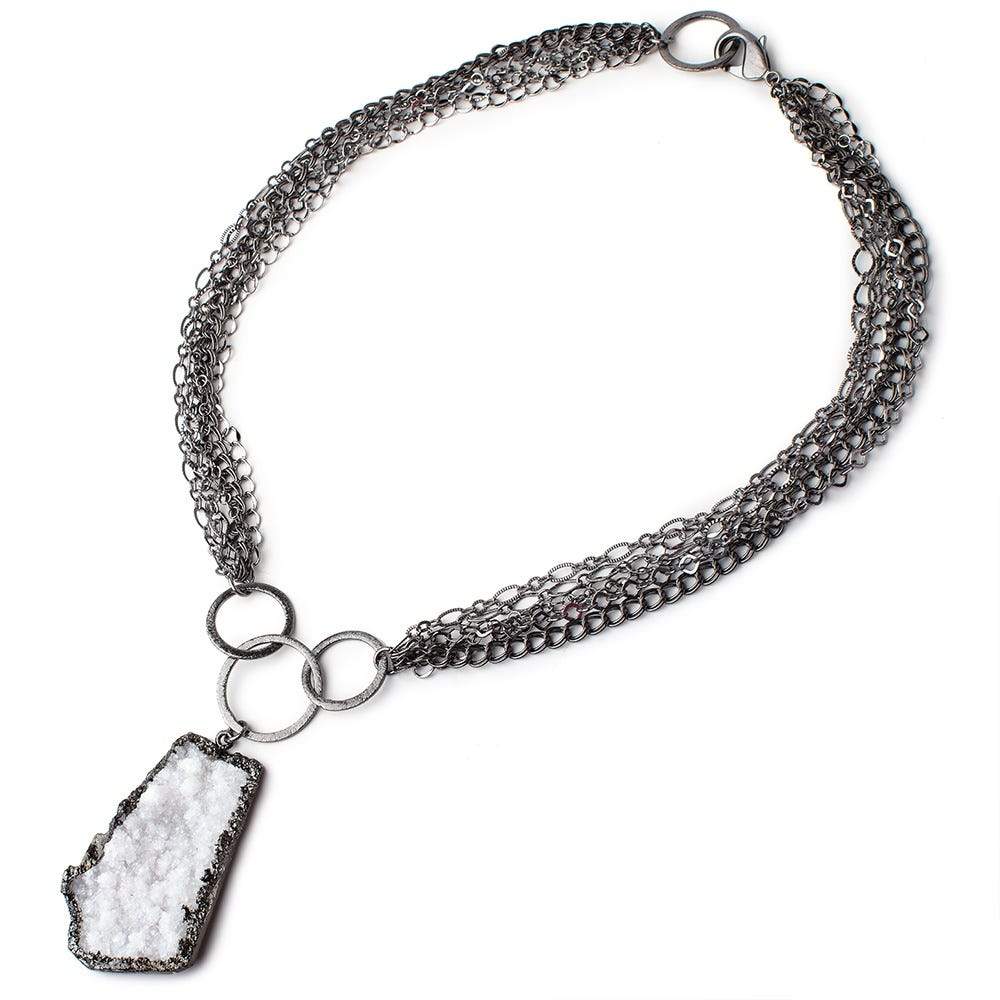 Sparkling Black Gold Drusy Necklace