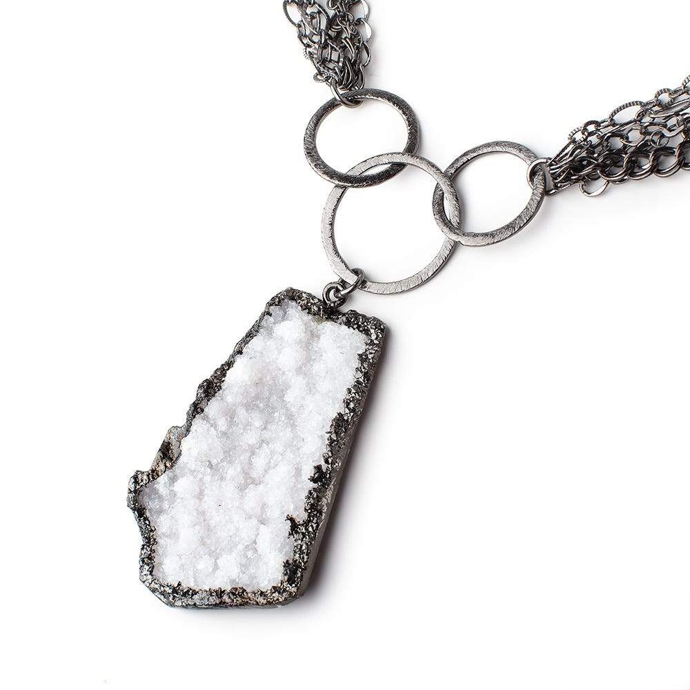 Sparkling Black Gold Drusy Necklace