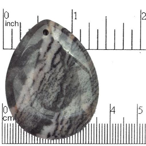 35mm x 45mm Pink Zebra Jasper Tear Drop Pendant - Drilled - Semi Precious Stone - SP663