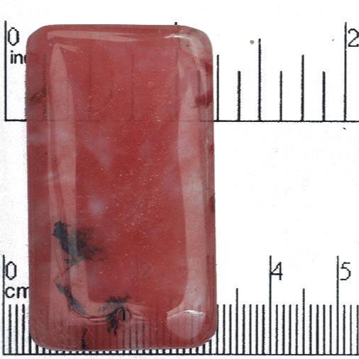 28mm x 50mm Cherry Quartz Rectangle Pendant - Drilled - Semi Precious Stone - SP684