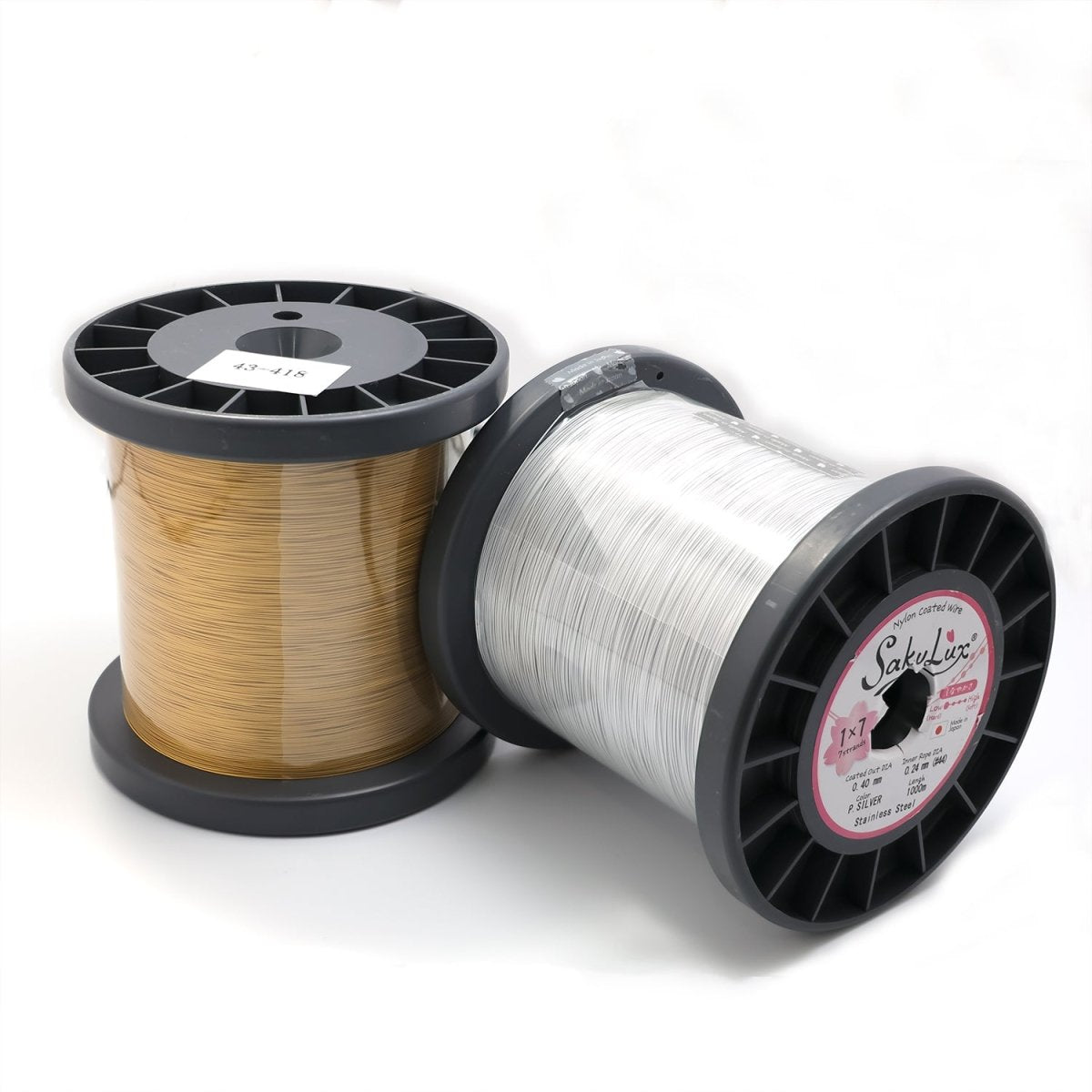 Stainless Steel 0.4mm Nylon Coated Flexible Wire Unfinished Chain Findings by Yard in Gold & Silver | Roll-1546 Roll-1547