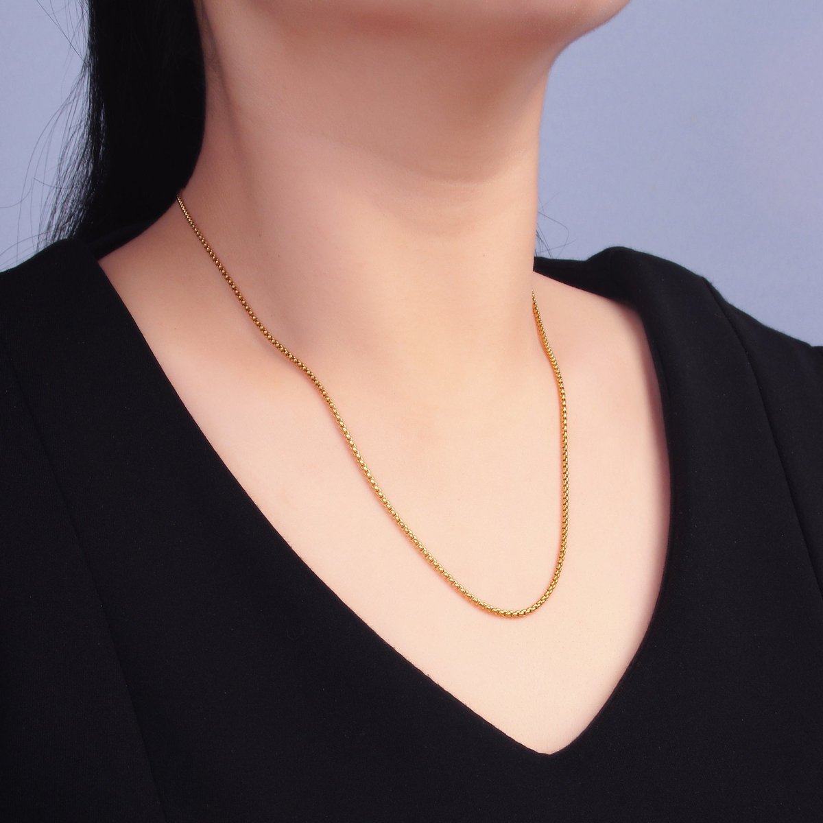 Stainless Steel 1.8mm Minimalist Box Chain 20 Inch Necklace | WA-2732