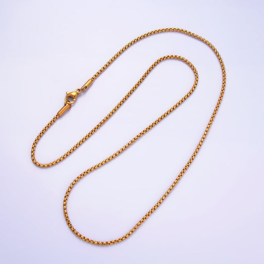 Stainless Steel 1.8mm Minimalist Box Chain 20 Inch Necklace | WA-2732