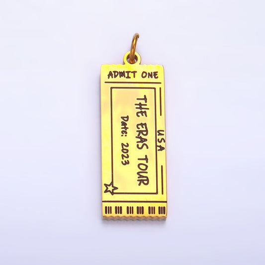 Stainless Steel 2023 "Eras" Script Engraved Admit Ticket Charm | P1268