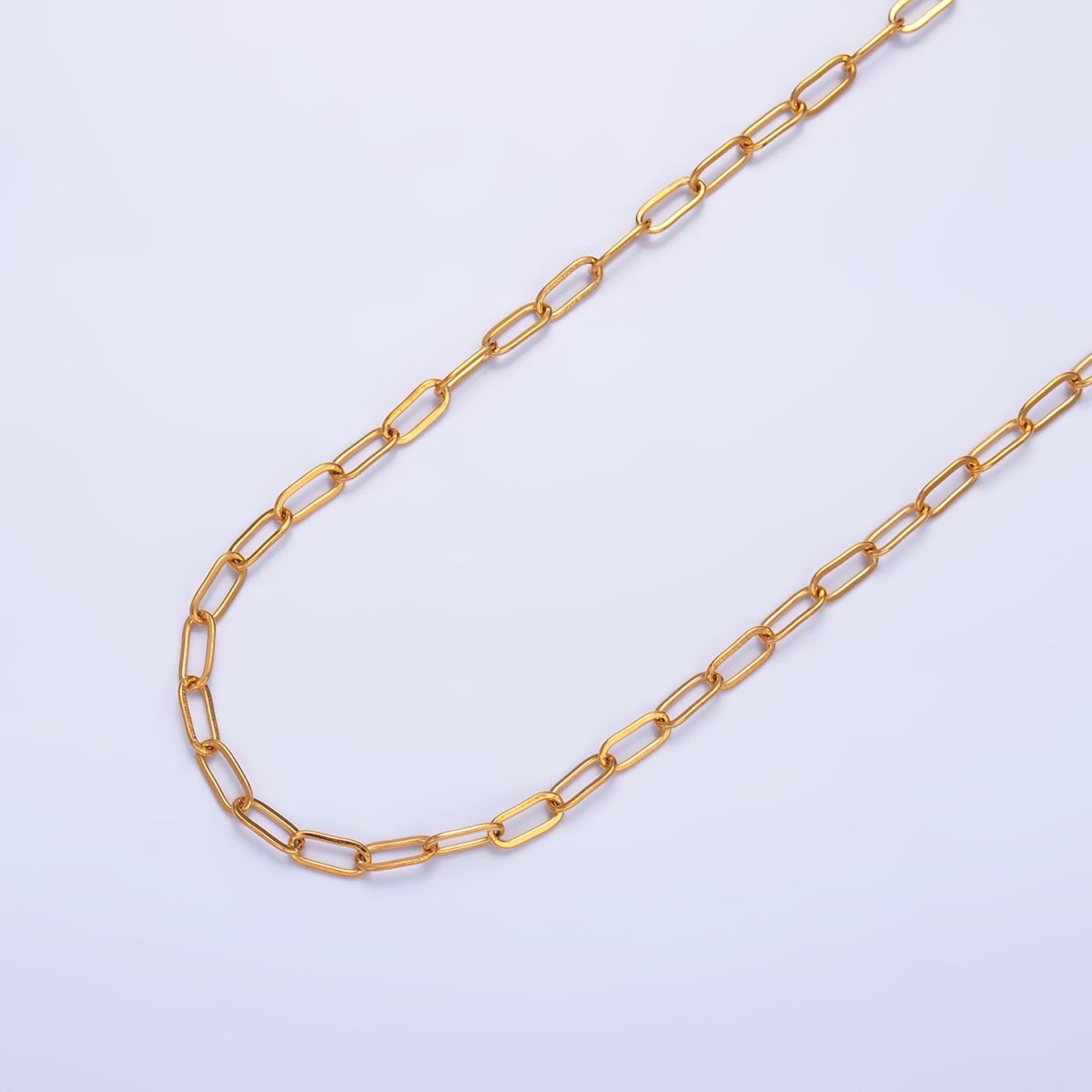 Stainless Steel 2.2mm Minimalist Paperclip Unfinished Chain by Yard | Roll-1550