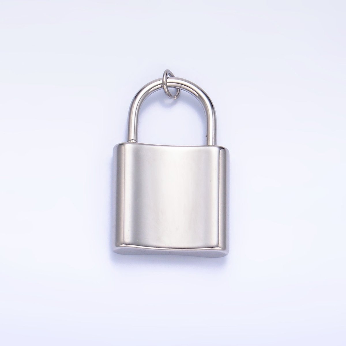 Stainless Steel 24mm Key Padlock Minimalist Silver Charm | P952