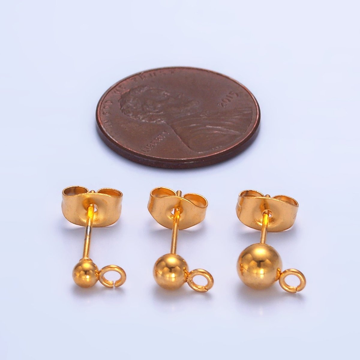 Stainless Steel 3mm, 4mm, 5mm Ball Bead Drop Stud Findings | Z1062 Z1077 Z1078