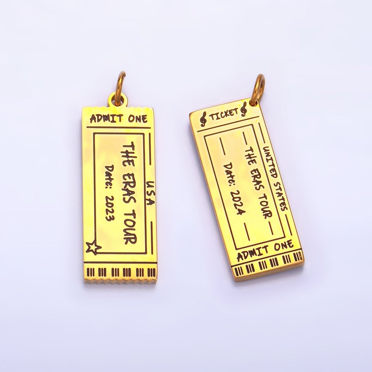 Stainless Steel Concert Ticket Era Show Charm Memorable 2024 2023 Charm | P1274