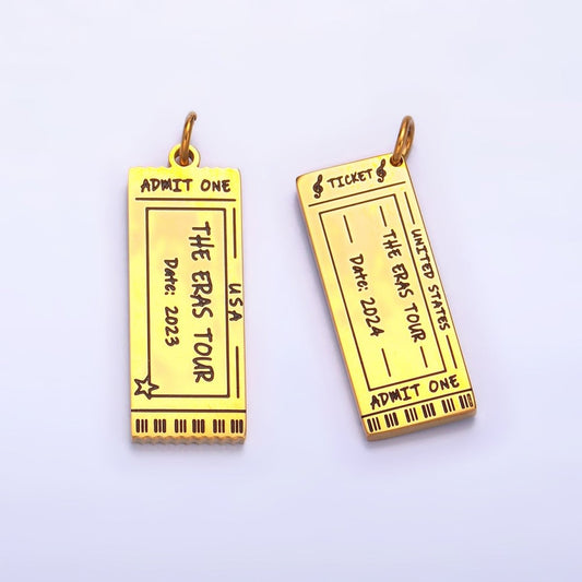Stainless Steel Concert Ticket Era Show Charm Memorable 2024 2023 Charm | P1274