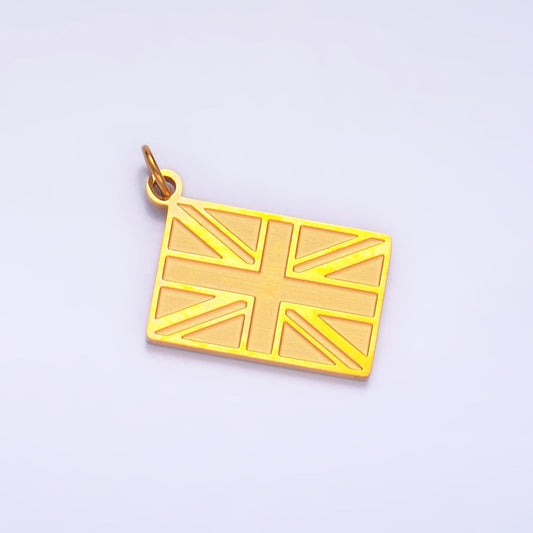 Stainless Steel Minimalist United Kingdom UK Union Jack Flag Charm | P1438