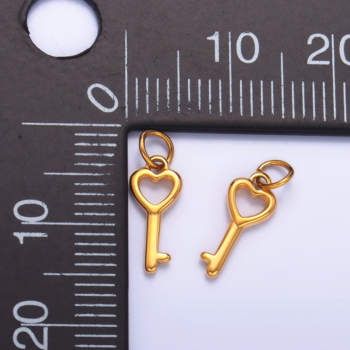 Stainless Steel Heart Key Mini Minimalist Charm | P1442
