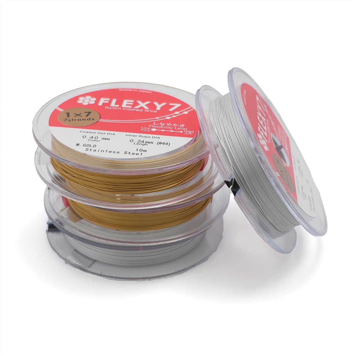 Stainless Steel Nylon Coated Flexible Wire Findings by 10 Meters in Gold & Silver | SP-014