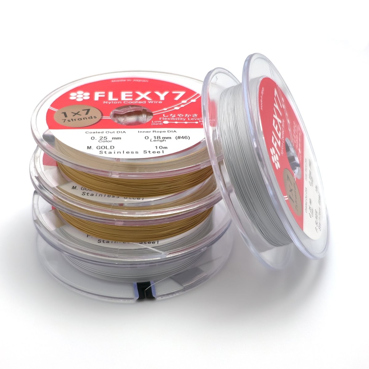 Stainless Steel Nylon Coated Flexible Wire Findings by 10 Meters in Gold & Silver | SP-014