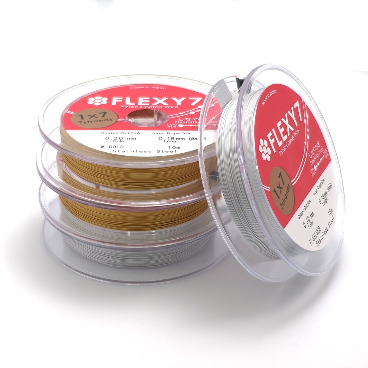 Stainless Steel Nylon Coated Flexible Wire Findings by 10 Meters in Gold & Silver | SP-014
