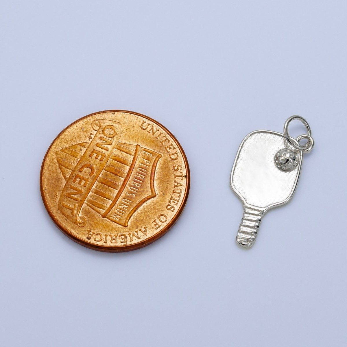Sterling Silver Pickle Ball Paddle Sports Charm | SL-526