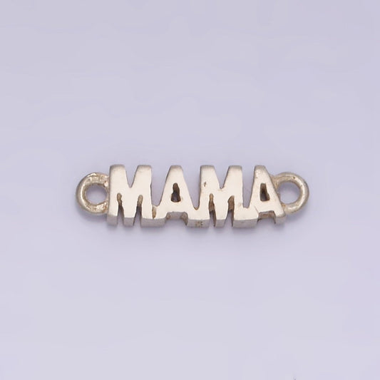 Sterling Silver S925 "MAMA" Script Minimalist Connector | G710