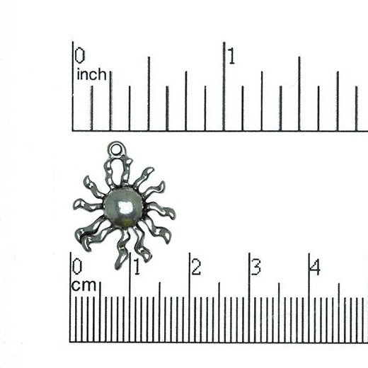 20mm Gold over Pewter Face Inside Sun Charm "Clearence! sold by the Piece - CBS1221