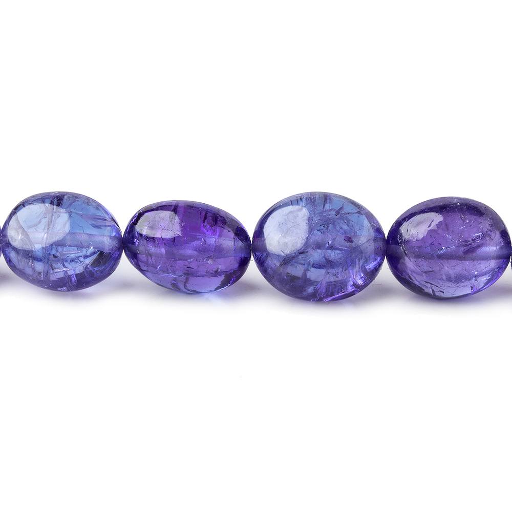 Tanzanite straight drilled plain ovals 5x4mm - 10x8mm 60 beads 18 inch