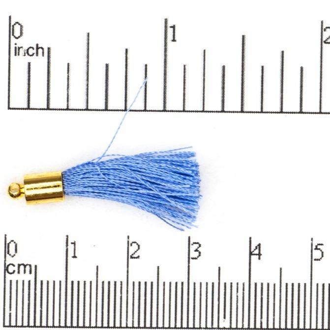 27mm - 30mm Large Silk Tassel with Gold Cap - Sold by the Piece - Nickel-Free Brass Cap - Multiple Fabric Colors