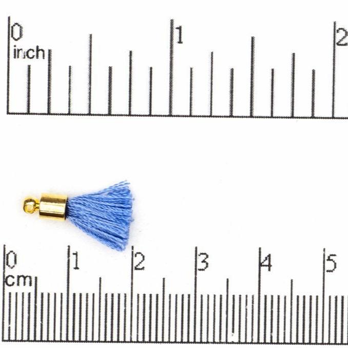 17mm-20mm Small Silk Tassel with Gold Cap - Sold by the Piece - 1mm Loop - Available in Multiple Colors