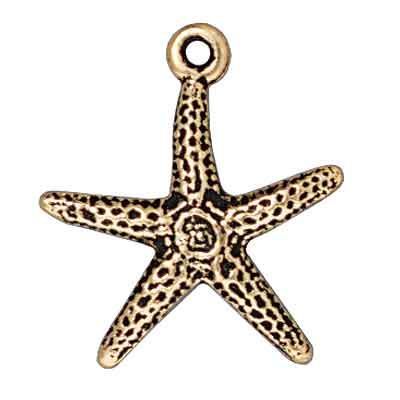 Antique Gold starfish charm