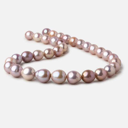 Tri Color Baroque straight drilled Freshwater Pearls 16 inch 11x10-12x14mm