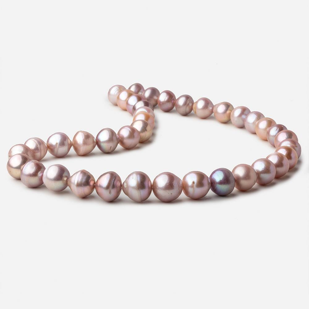 Tri Color Baroque straight drilled Freshwater Pearls 16 inch 38 pearls 11mm  12mm A