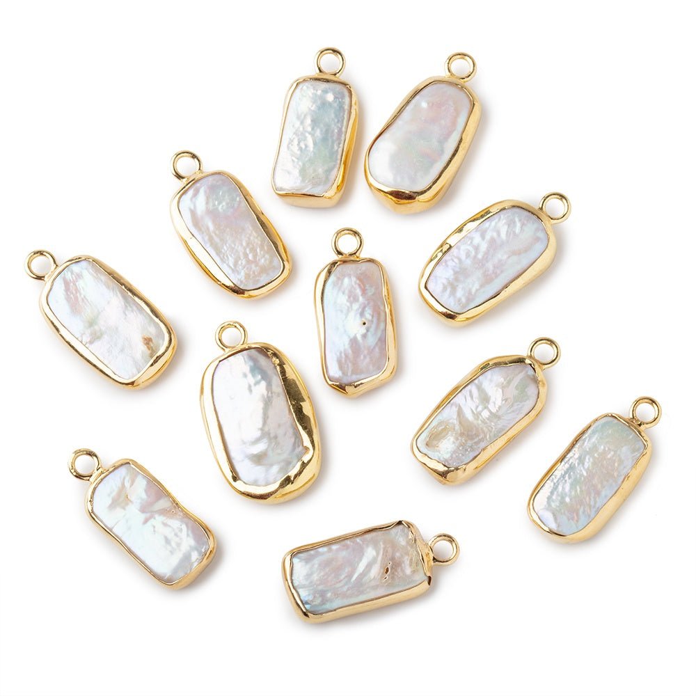 Vermeil Bezel RosÃ© White Rectangle Focal Pendants SET of 11 Focal Pieces