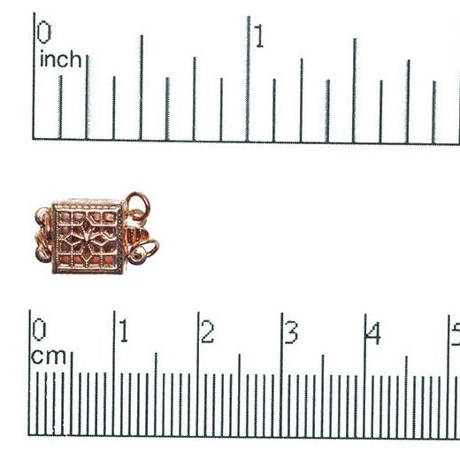 9mm Filigree Flower Square Box Clasp - Made of Brass - Sold Individually - CL/4