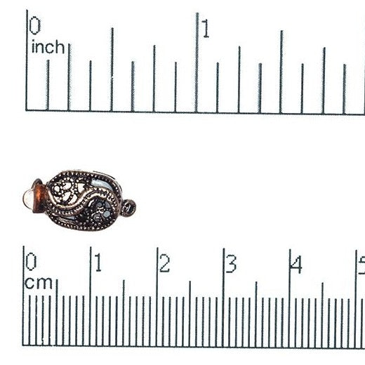 17mm x 10mm Filigree Oval Box Clasp - Made of Brass - Sold Individually - CL/26