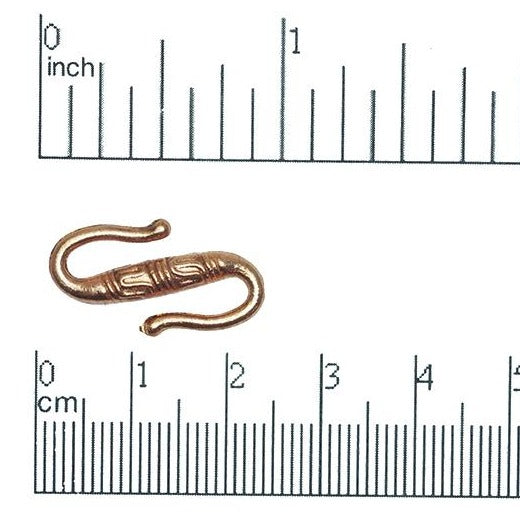 20mm x 8mm Patterned S Hook Clasp sold by the Piece - CL/SH825