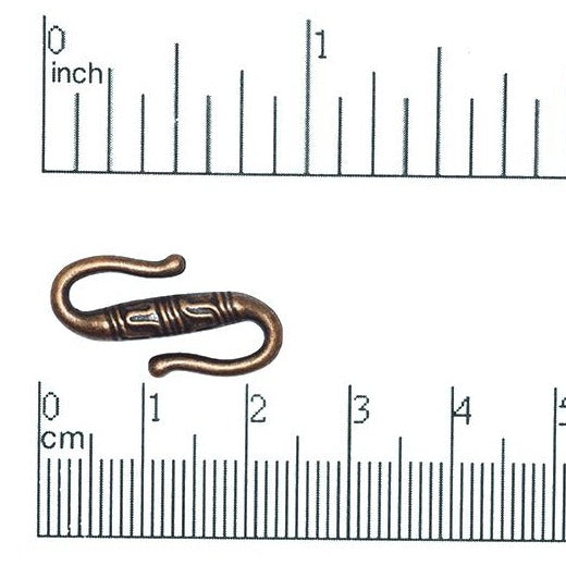20mm x 8mm Patterned S Hook Clasp sold by the Piece - CL/SH825