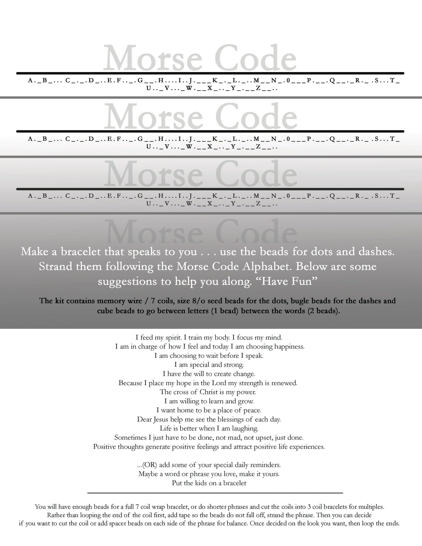 Morse Code Bracelet Kits