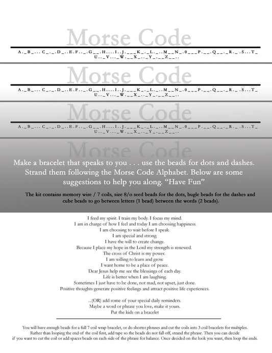 Morse Code Bracelet Kits
